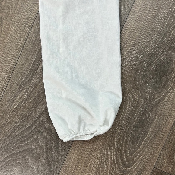 Women’s Blouse Top Cropped Wrap Tie up Off the shoulders Long Sleeve White Sz S - Picture 9 of 12